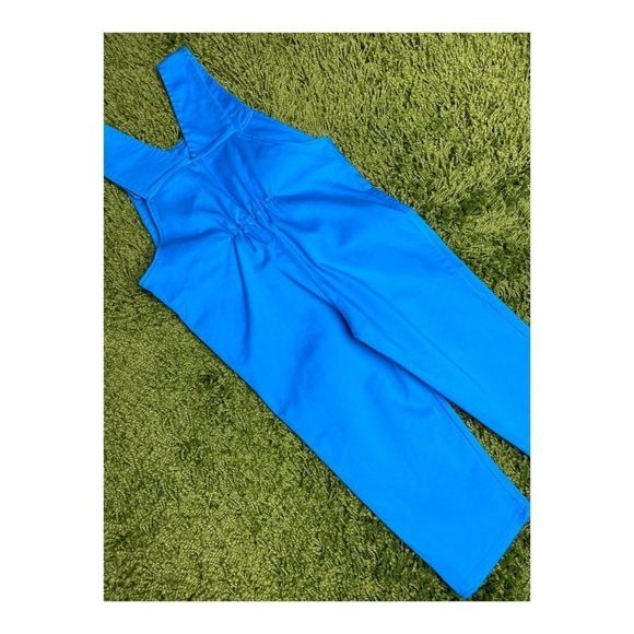 Vintage Sky Blue Teddy Bear Overalls Jumpsuit - Picture 5 of 10